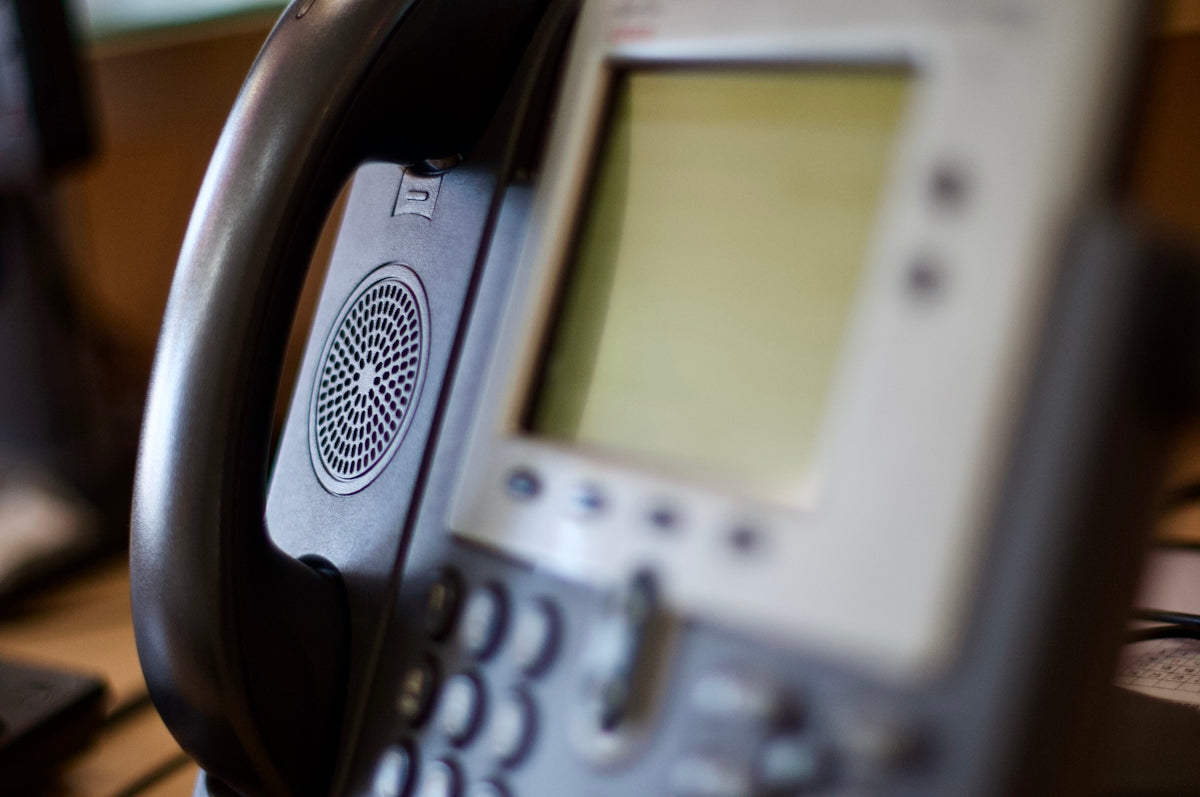 black and gray ip phone